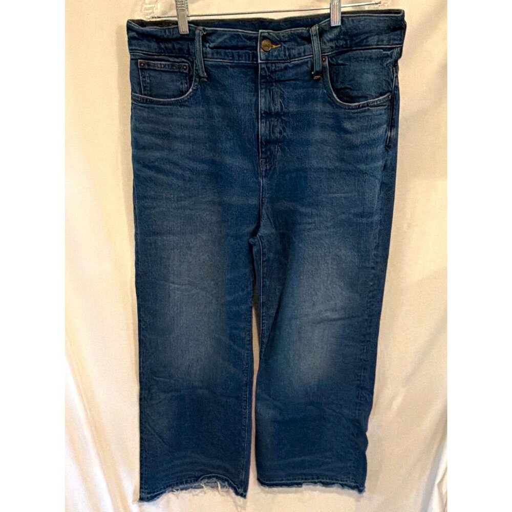 J.Crew Women's High-Rise Semi-Stretch Denim Trouser Jeans Blue Wash Size 34